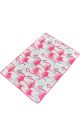 Tapis de salle de bain rectangle Verola Velours Motif Flamants Rose, Blanc et Fuchsia