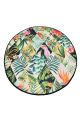 Tapis de salle de bain rond Crinitus D100cm Motif tropical