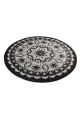 Tapis de salle de bain rond Mandalis Ø100cm Motif mandala Noir