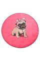 Tapis de salle de bain rond Pinkydog Ø100cm Motif chiot Rose