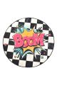 Tapis de salle de bain rond Syrasis D100cm Velours Motif Pop-art BOOM