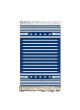 Tapis double face Karnik 60x90cm Tissu Motif Berber Bleu et Blanc