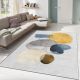 Tapis Eden 180x280cm Motif Abstrait taches Bleu, Gris, Jaune et Marron