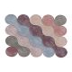 Tapis Feraron 120x180cm Motif Cercles combinés Rose, Beige, Gris et Bleu