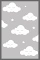 Tapis Janain 180x280cm Velours Motif Nuages Blanc et Gris