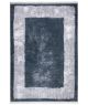 Tapis Kimsan 100x200cm 100% Velours Motif Rectangle Blanc et Gris charbon