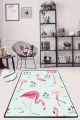 Tapis Laurila 80x100cm Velours Motif Flamants rose