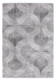 Tapis Luba 100x300cm Motif Rayure en demi cercle Gris et blanc