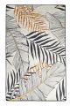 Tapis Maiko 100x150cm Motif Feuilles Gris, Noir et Jaune