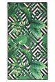 Tapis Malisa 160x230cm Velours Motif Losange et feuilles tropicales