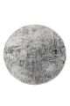 Tapis ronde Astra D100cm Velours Motif Abstrait Blanc, Anthracite et Noir