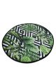 Tapis ronde Malisa D100cm Velours Motif Losange et feuilles tropicale