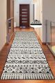 Tapis Virisey 80x150cm Velours Motif Berbère Noir et Beige