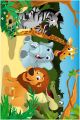 Tapis Wilbur 80x120cm Velours Motif Animaux de la jungle