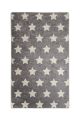 Tapis Yaldiz 100x160cm Velours Motif Étoiles Blanc et Gris