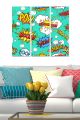 Triptyque Fabulosus L50xH70cm Motif Pop'art collection bruitages BD