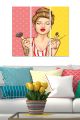 Triptyque Fabulosus L50xH70cm Motif Pop'art, femme ave pinceaux de make-up