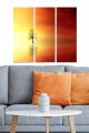 Triptyque Fabulosus L70xH50cm Motif Arbre aquatique effeuillé Nuances d'orange