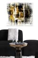 Triptyque Fabulosus L70xH50cm Motif Art abstrait Noir et Jaune