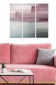 Triptyque Fabulosus L70xH50cm Motif Art abstrait paysage falaises Nuance de rose