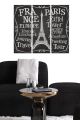 Triptyque Fabulosus L70xH50cm Motif Art textuel, Paris Noir et Blanc