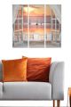 Triptyque Fabulosus L70xH50cm Motif Baie vitrée coucher du soleil