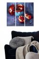 Triptyque Fabulosus L70xH50cm Motif Composition grenade et bols Rouge et Bleu