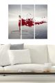 Triptyque Fabulosus L70xH50cm Motif Conceptuel femme en robe effritée Rouge et Gris