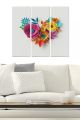 Triptyque Fabulosus L70xH50cm Motif Conceptuel fleurs en papier