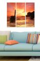 Triptyque Fabulosus L70xH50cm Motif Coucher du soleil, mer agitée