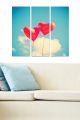 Triptyque Fabulosus L70xH50cm Motif couple de ballons forme de cœurs