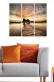 Triptyque Fabulosus L70xH50cm Motif Jetée en bois sur le lac