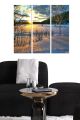 Triptyque Fabulosus L70xH50cm Motif Paysage hivernal avec soleil levant