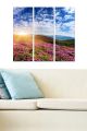 Triptyque Fabulosus L70xH50cm Motif Paysage prairie fleurie Fuchsia