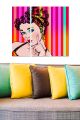 Triptyque Fabulosus L70xH50cm Motif Pop'art femme cheveux bouclés