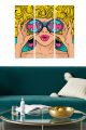 Triptyque Fabulosus L70xH50cm Motif Pop art, femme flashy