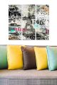 Triptyque Fabulosus L70xH50cm Motif  Posters de Paris, patchwork Multicolore