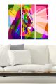 Triptyque Fabulosus L70xH50cm Motif Roi de la savane Multicolore