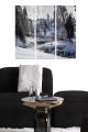 Triptyque Fabulosus L70xH50cm Motif Scène d'hiver Conifères