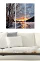 Triptyque Fabulosus L70xH50cm Motif scène d'hiver soleil couchant