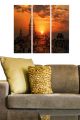 Triptyque Fabulosus L70xH50cm Motif Scénique architecture, coucher du soleil