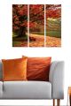 Triptyque Fabulosus L70xH50cm Motif scénique automne au parc