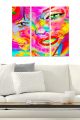 Triptyque Fabulosus L70xH50cm Motif Visage pop art