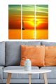 Triptyque Fabulosus L70xH50cm Motif voilier au coucher du soleil