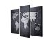 Triptyque Scaenicos L20xH45cm Motif Carte du monde Noir et Blanc