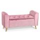 Banc coffre Winnie Velours Rose Pied Or